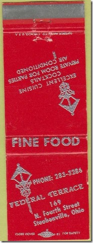 federal terrace matchbook